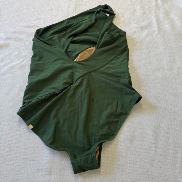 SUMMERSALT Dark Olive Green The Sidestroke One Piece Swimsuit Size 16 Beach - Picture 7 of 9